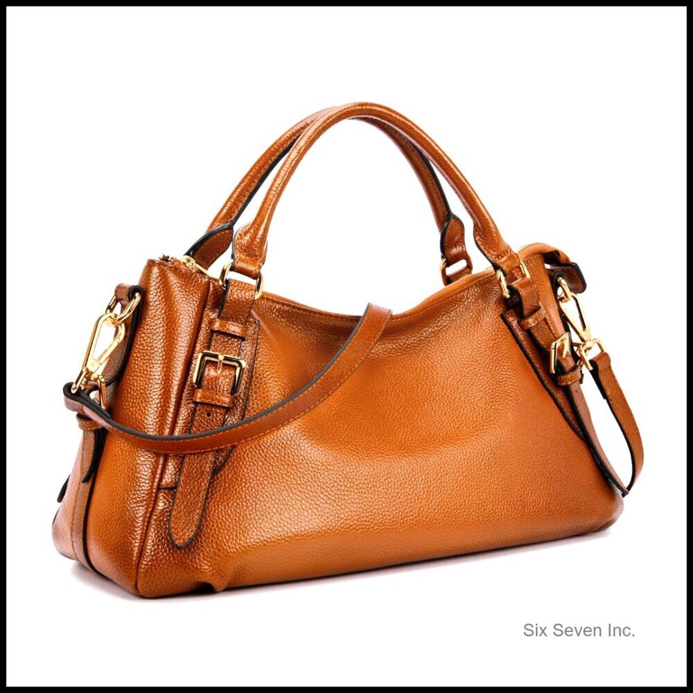 Genuine Leather Hobo Bag Top Handle Crossbody Satchel Vintage Chic Designer